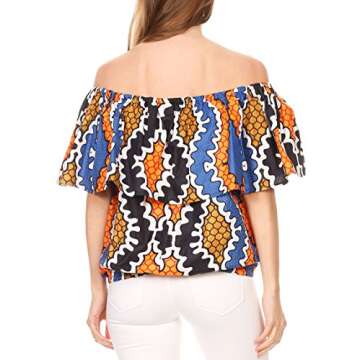 Sakkas Amai Off-Shoulder Ankara Blouse - Stylish & Versatile