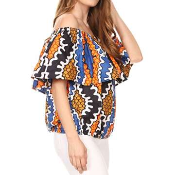 Sakkas Amai Off-Shoulder Ankara Blouse - Stylish & Versatile