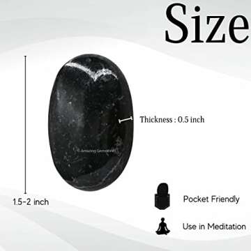 Nuummite Crystals and Healing Stones - Large Palm Stone Crystals Piedra - Crystal for Good Luck, Bal...