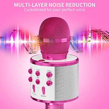 GIFTMIC Wireless Kids Microphone for Singing Karaoke