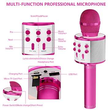 GIFTMIC Wireless Kids Microphone for Singing Karaoke
