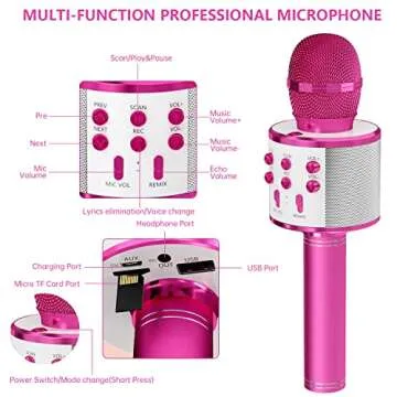GIFTMIC Wireless Kids Microphone for Singing Karaoke