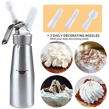 ProFaster Whipped Cream Dispenser-1 Pint Professional Whip Cream Canister with 15 Different Homemade...