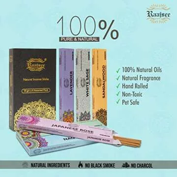 Raajsee Incense Sticks - 100% Organic Gift Pack