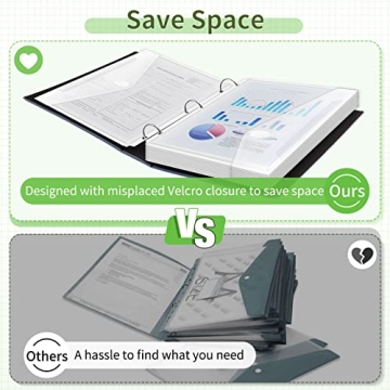 Sooez 30 Pack Binder Folders - Durable Clear Pockets for Organizing
