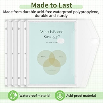 Sooez 30 Pack Binder Folders - Durable Clear Pockets for Organizing