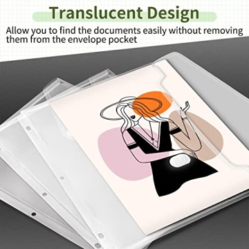 Sooez 30 Pack Binder Folders - Durable Clear Pockets for Organizing