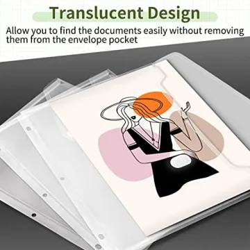 Sooez 30 Pack Binder Folders - Durable Clear Pockets for Organizing