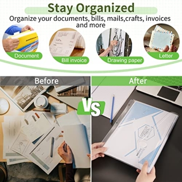 Sooez 30 Pack Binder Folders - Durable Clear Pockets for Organizing