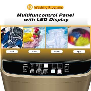 Zyerch XQB201A-GOLD6 17.7lbs Full-Automatic Compact Apartment, 10 Program Small Washing Dorm, Portab...