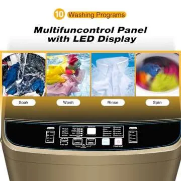 Zyerch XQB201A-GOLD6 17.7lbs Full-Automatic Compact Apartment, 10 Program Small Washing Dorm, Portab...