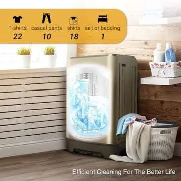 Zyerch XQB201A-GOLD6 17.7lbs Full-Automatic Compact Apartment, 10 Program Small Washing Dorm, Portable Washer Machine for RV, Home, Gold