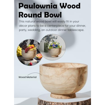 Paulownia Wood Decorative Bowl for Home Decor and Events