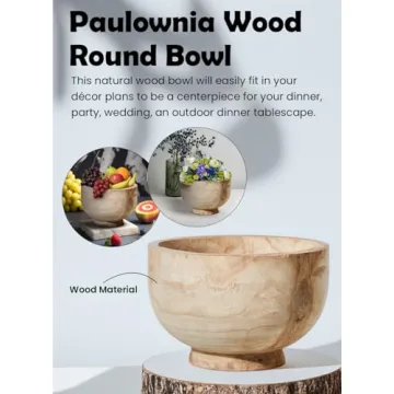 Paulownia Wood Decorative Bowl for Home Decor and Events