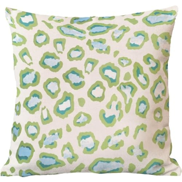 Stylish Green Teal Leopard Print Pillow Cover - 18x18