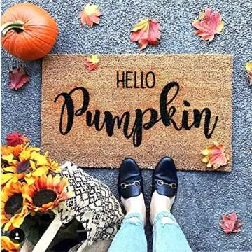 Hello Pumpkin Doormat - Thanksgiving Doormat - Welcome Mat - Welcome Door Mat - Cute Doormat - Funny Doormat - Personalized Doormat - Pumpkin Doormat