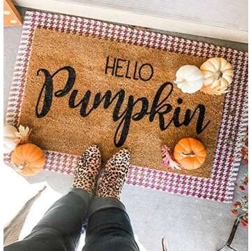 Hello Pumpkin Doormat - Thanksgiving Doormat - Welcome Mat - Welcome Door Mat - Cute Doormat - Funny Doormat - Personalized Doormat - Pumpkin Doormat