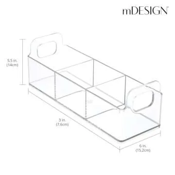 mDesign Tea Bag Holder - Clear 4 Pack Storage Solution