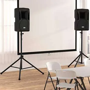 Amazon Basics Adjustable Speaker Stand - 4.1 to 6.6-Foot, Steel, Black