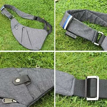 TOPNICE Anti Theft Travel Bags Daypack for Men Women, Slim Sling Bag Crossbody Chest Personal Pocket Bag