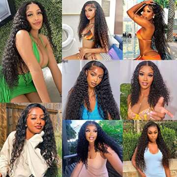 12 A Brazilian Deep Wave Human Hair Bundles(18 20 22) 100% Unprocessed Virgin Remy Hair Deep Curly Human Hair Weave 3 Bundles Extensions for Black Women Natural Color