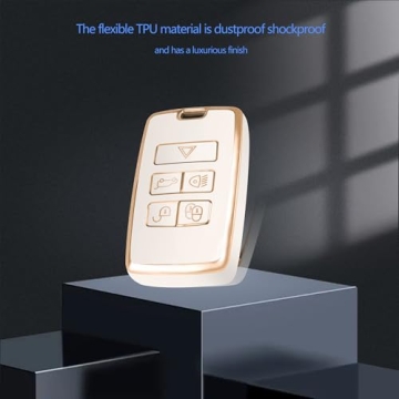 YHC Land Rover Key Fob Cover - Stylish Gold Keychain