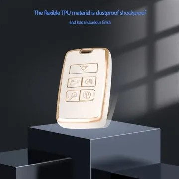 YHC Land Rover Key Fob Cover - Stylish Gold Keychain