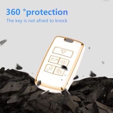 YHC Land Rover Key Fob Cover - Stylish Gold Keychain