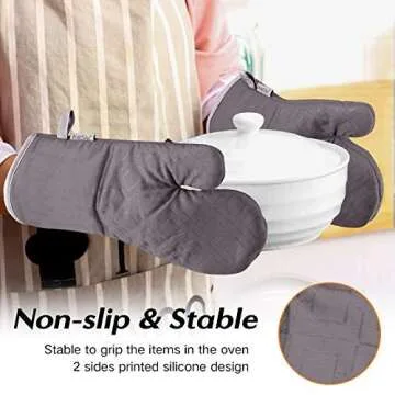 KeShi Kitchen Oven Mitts Set - Heat Resistant & Non-Slip