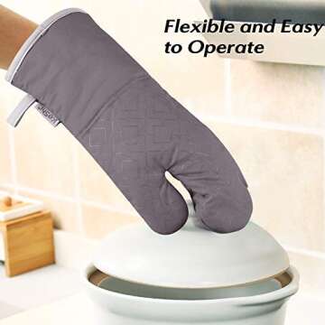 KeShi Kitchen Oven Mitts Set - Heat Resistant & Non-Slip