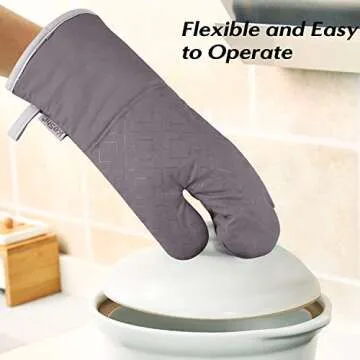 KeShi Kitchen Oven Mitts Set - Heat Resistant & Non-Slip