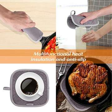 KeShi Kitchen Oven Mitts Set - Heat Resistant & Non-Slip