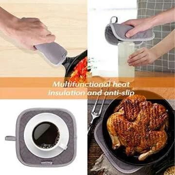 KeShi Kitchen Oven Mitts Set - Heat Resistant & Non-Slip