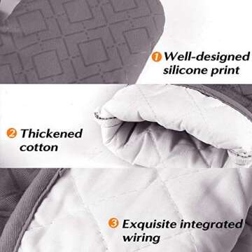 KeShi Kitchen Oven Mitts Set - Heat Resistant & Non-Slip
