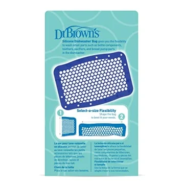 Dr. Brown's 100 % Silicone Baby Bottle Dishwasher Bag with Adjustable Sizing for Small Parts,Bottle Nipples,Breast Pump Accessories and Pacifiers