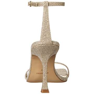 Shop Nine West YESS Heeled Sandal in Gold Glitter