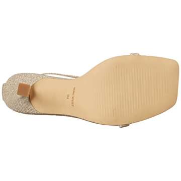 Shop Nine West YESS Heeled Sandal in Gold Glitter