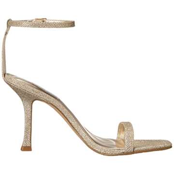 Shop Nine West YESS Heeled Sandal in Gold Glitter