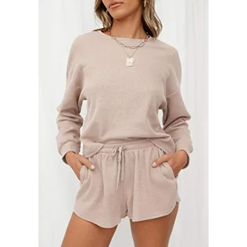Comfortable & Stylish ZESICA Waffle Knit Pajama Set