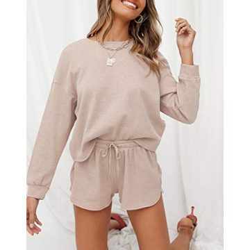 Comfortable & Stylish ZESICA Waffle Knit Pajama Set