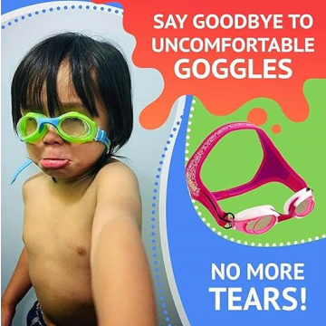 Frogglez Comfortable Swim Goggles for Kids Under 10