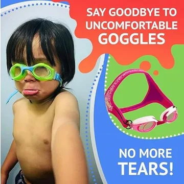 Frogglez Comfortable Swim Goggles for Kids Under 10
