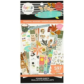 The Happy Planner Sticker Pack – 30 Sheets of 597 Seasonal Stickers for Creative Planning