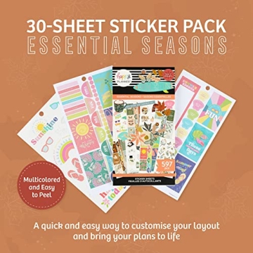 Happy Planner Sticker Pack – 30 Sheets, 597 Seasonal Stickers