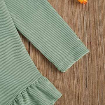 Merqwadd Toddler Baby Girl Swimsuit Rash Guard Long Sleeve One Piece Swimwear Bathing Suit for 1-5Years Kids (B-Mint Green,12-18 Months)