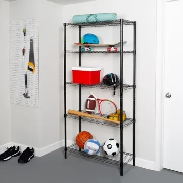 Honey-Can-Do 5-Tier Storage Shelving Unit in Black