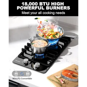 TOPWISH 2 Burner Propane Cooktop - 12 Inch Gas Stove
