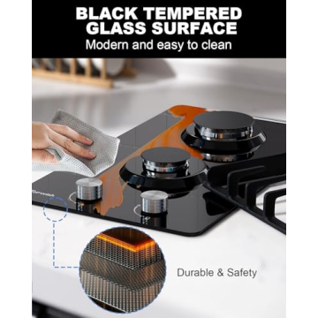 TOPWISH 2 Burner Propane Cooktop - 12 Inch Gas Stove