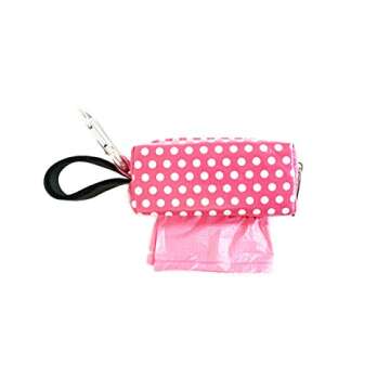 Oh Baby Bags Diaper Bag Clip-On Dispenser Gift Box with Scented Disposable Bags for Dirty Diapers - Recycled Plastic - Pink Dot Duffle Plus 48 Pink Citrus Scented Bags