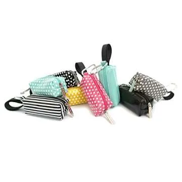 Oh Baby Bags Diaper Bag Clip-On Dispenser Gift Box with Scented Disposable Bags for Dirty Diapers - Recycled Plastic - Pink Dot Duffle Plus 48 Pink Citrus Scented Bags